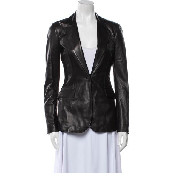 Gucci Vintage Leather Button Front Blazer - S - Picture 1 of 6
